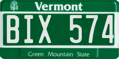 VT license plate BIX574