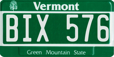 VT license plate BIX576