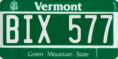 VT license plate BIX577