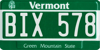 VT license plate BIX578