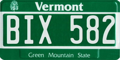 VT license plate BIX582