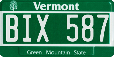 VT license plate BIX587