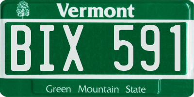 VT license plate BIX591