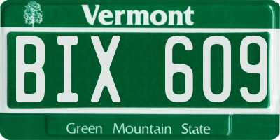 VT license plate BIX609