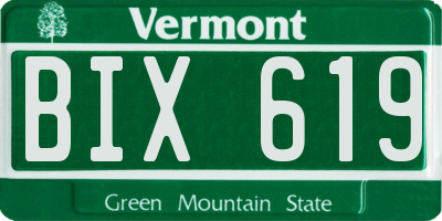 VT license plate BIX619