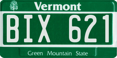 VT license plate BIX621
