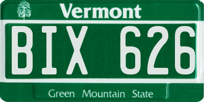 VT license plate BIX626
