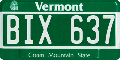 VT license plate BIX637