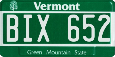 VT license plate BIX652