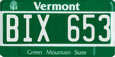 VT license plate BIX653