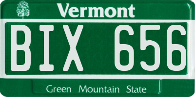 VT license plate BIX656
