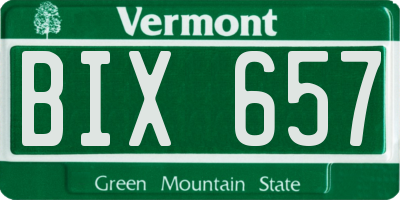 VT license plate BIX657