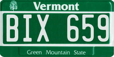 VT license plate BIX659