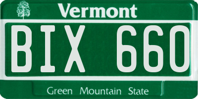 VT license plate BIX660