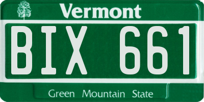 VT license plate BIX661