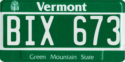 VT license plate BIX673