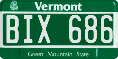 VT license plate BIX686
