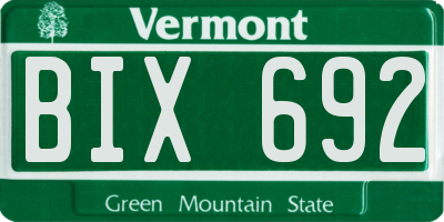 VT license plate BIX692