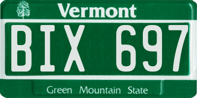 VT license plate BIX697