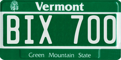 VT license plate BIX700