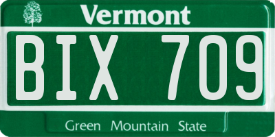 VT license plate BIX709