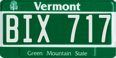 VT license plate BIX717
