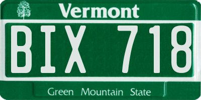 VT license plate BIX718