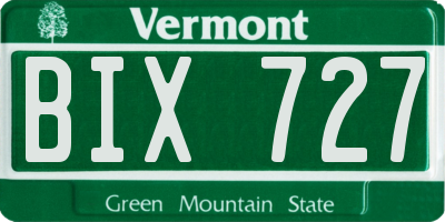 VT license plate BIX727