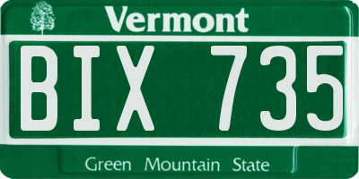 VT license plate BIX735