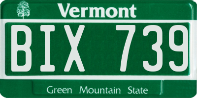 VT license plate BIX739