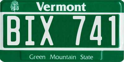 VT license plate BIX741