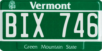 VT license plate BIX746
