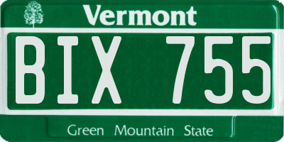 VT license plate BIX755