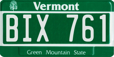 VT license plate BIX761