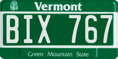 VT license plate BIX767