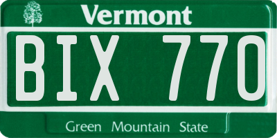 VT license plate BIX770