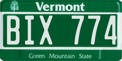 VT license plate BIX774