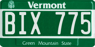 VT license plate BIX775