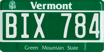 VT license plate BIX784