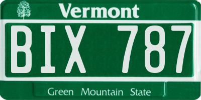 VT license plate BIX787