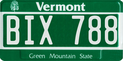 VT license plate BIX788