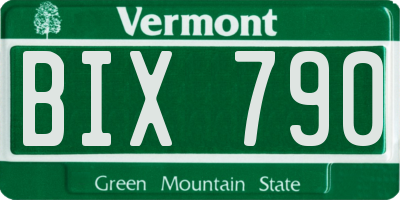 VT license plate BIX790