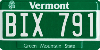 VT license plate BIX791