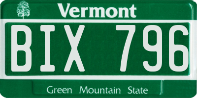 VT license plate BIX796