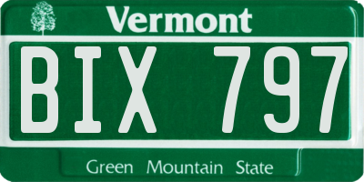 VT license plate BIX797
