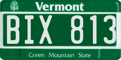 VT license plate BIX813