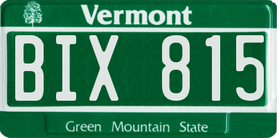 VT license plate BIX815