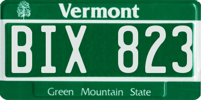 VT license plate BIX823