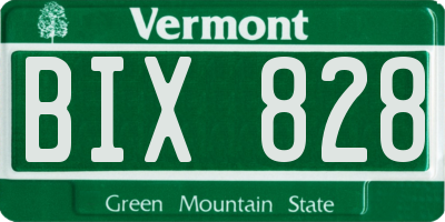 VT license plate BIX828