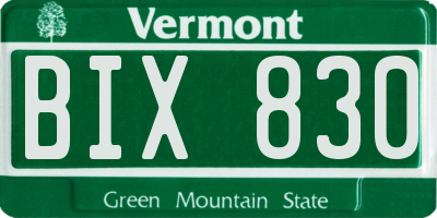 VT license plate BIX830